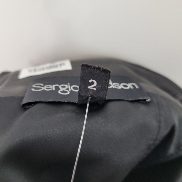 NEW Sergio Hudson 100% Black Leather Mini Skirt Size 2 - Picture 10 of 11